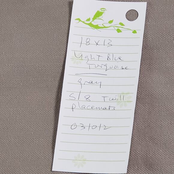 Placemats Set of 8 Reversible Light Blue Teal Gray Twill Soft Brushed Soft 18x13 - Picture 10 of 11